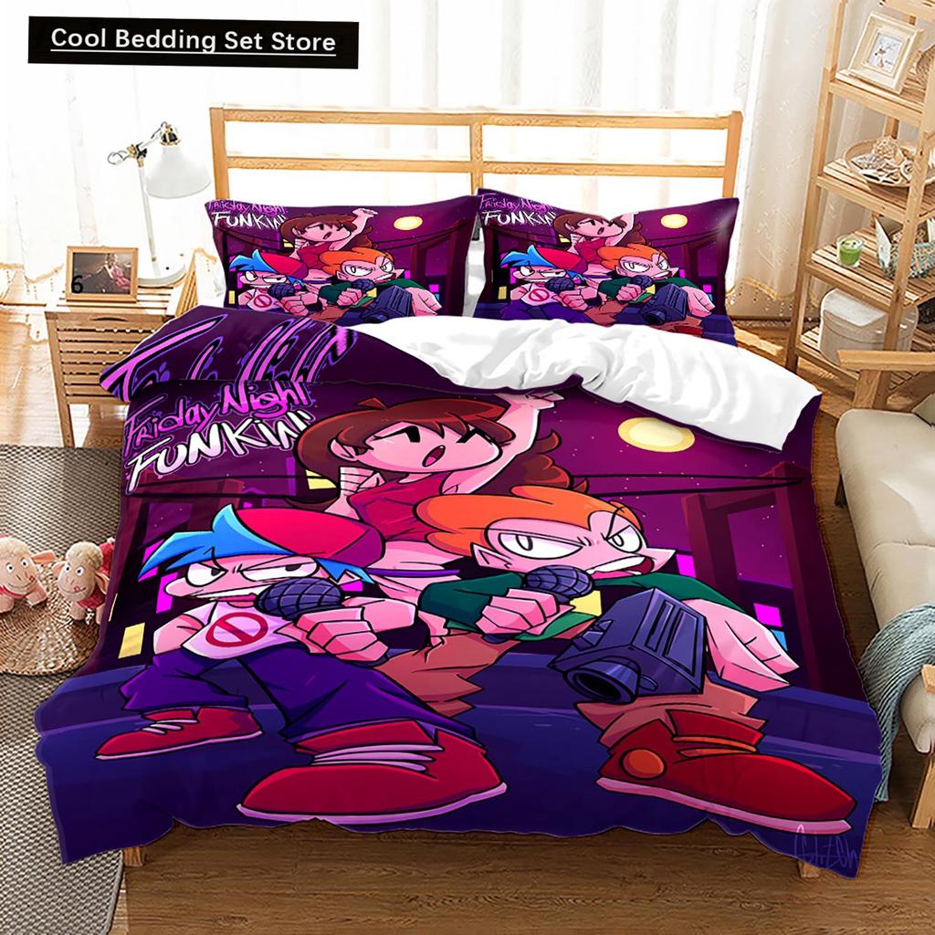 3D Friday Night Funkin Bedding Set Single Twin Full Queen King Size Friday Night Funkin Bed Set Children Kid Bedroom Duvet Cover