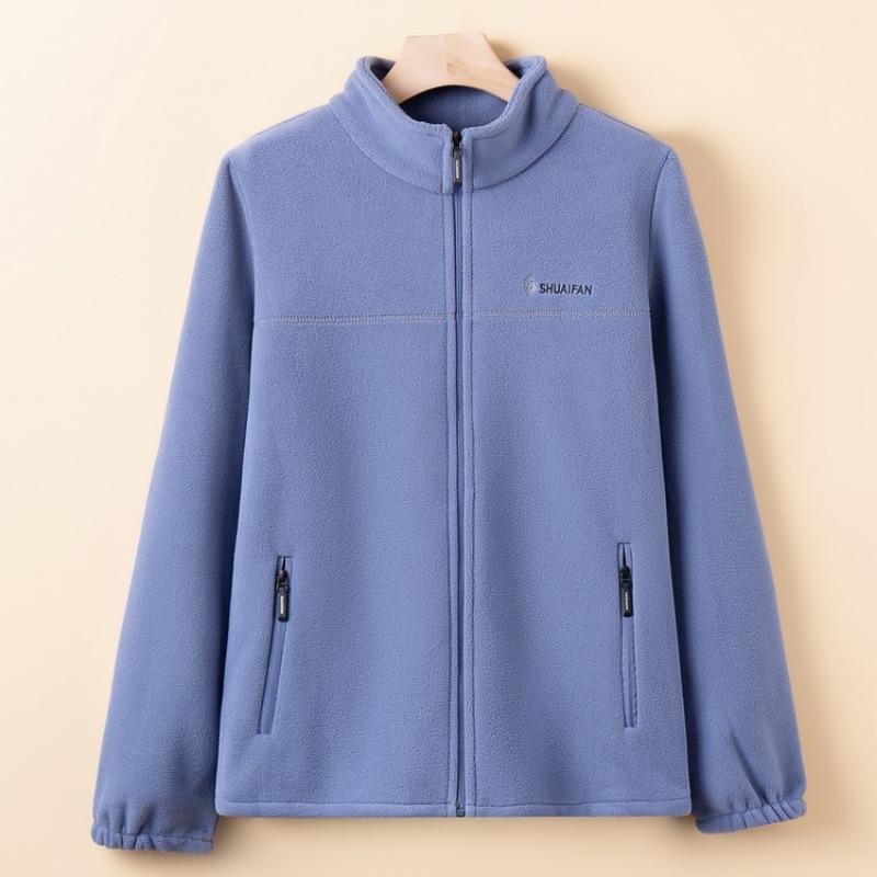 Новая флисовая куртка мамы, весенне-осенний флис, утолщенный теплый кардиган, топ для женщин среднего и пожилого возраста