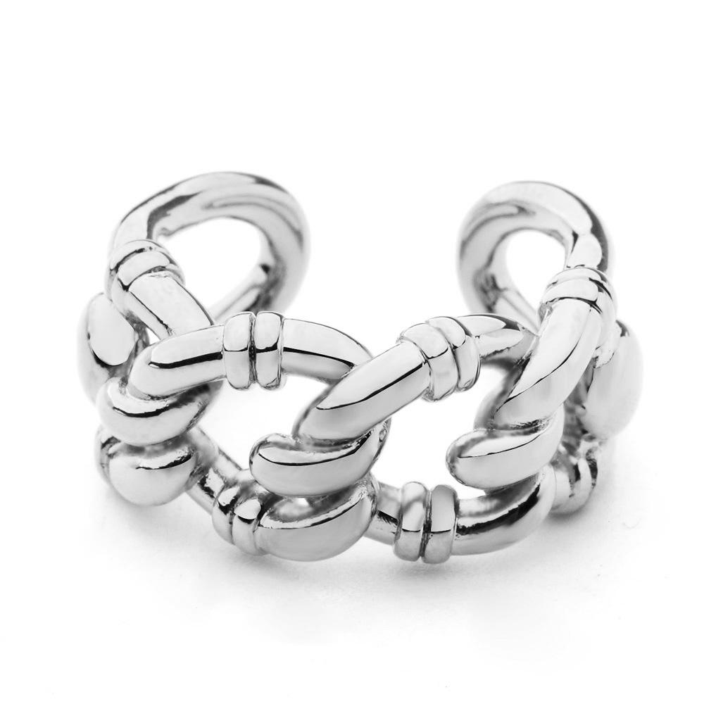 Button ring female ins does not fade fashion Internet celebrities exaggerated European and American jewelry