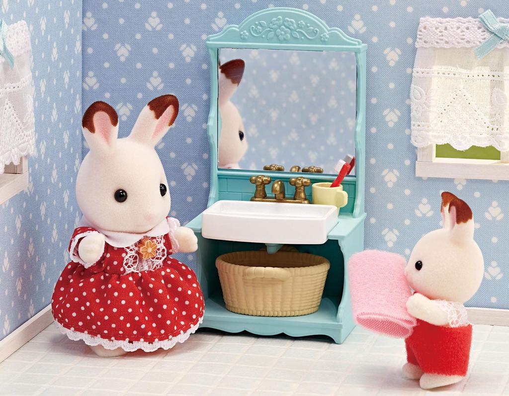 Sylvanian Families Furniture ST Mark Ages 3 and Toy Sylvanian EPOCH [Bathroom Set] SE-200 Certified, Up, Dollhouse, Families,
