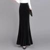 Extended Gold Velvet Skirt Fishtail Skirt Autumn and Winter Slim Tall Person with Hip-covered Long Skirt Female Temperament