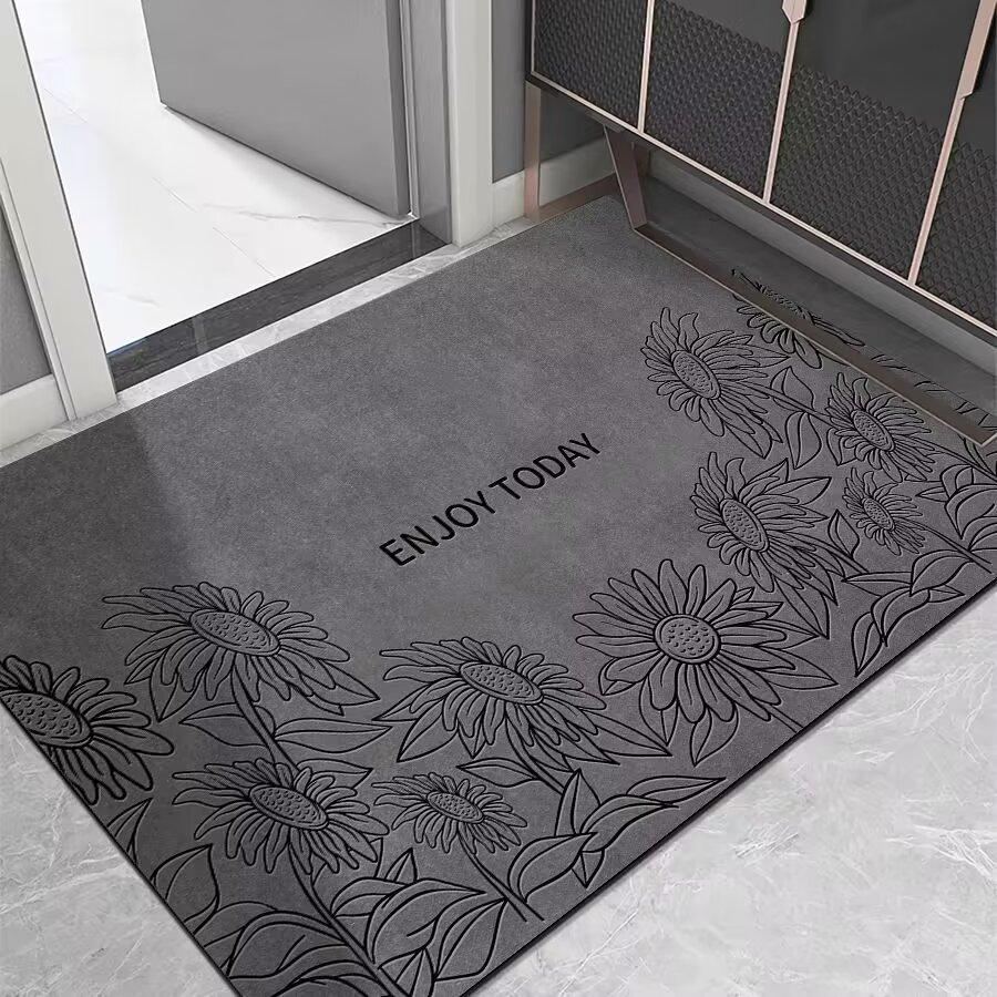 Простой напольный коврик оптом для ванной комнаты, впитывающий и устойчивый к грязи дверной коврик, противоскользящий, быстросохнущий коврик для ног