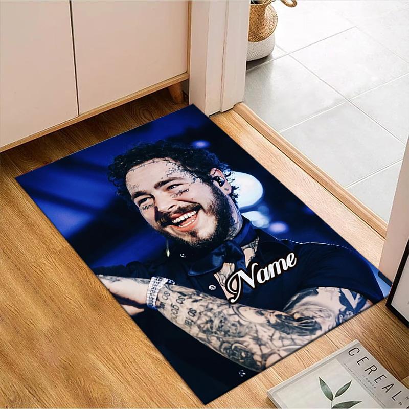 Custom Name Rap Music Malone Rug Game Carpet, Floor Mat for Bedroom Living Room Entryway Rug, Home Decor Idea Gift for Christmas birthday