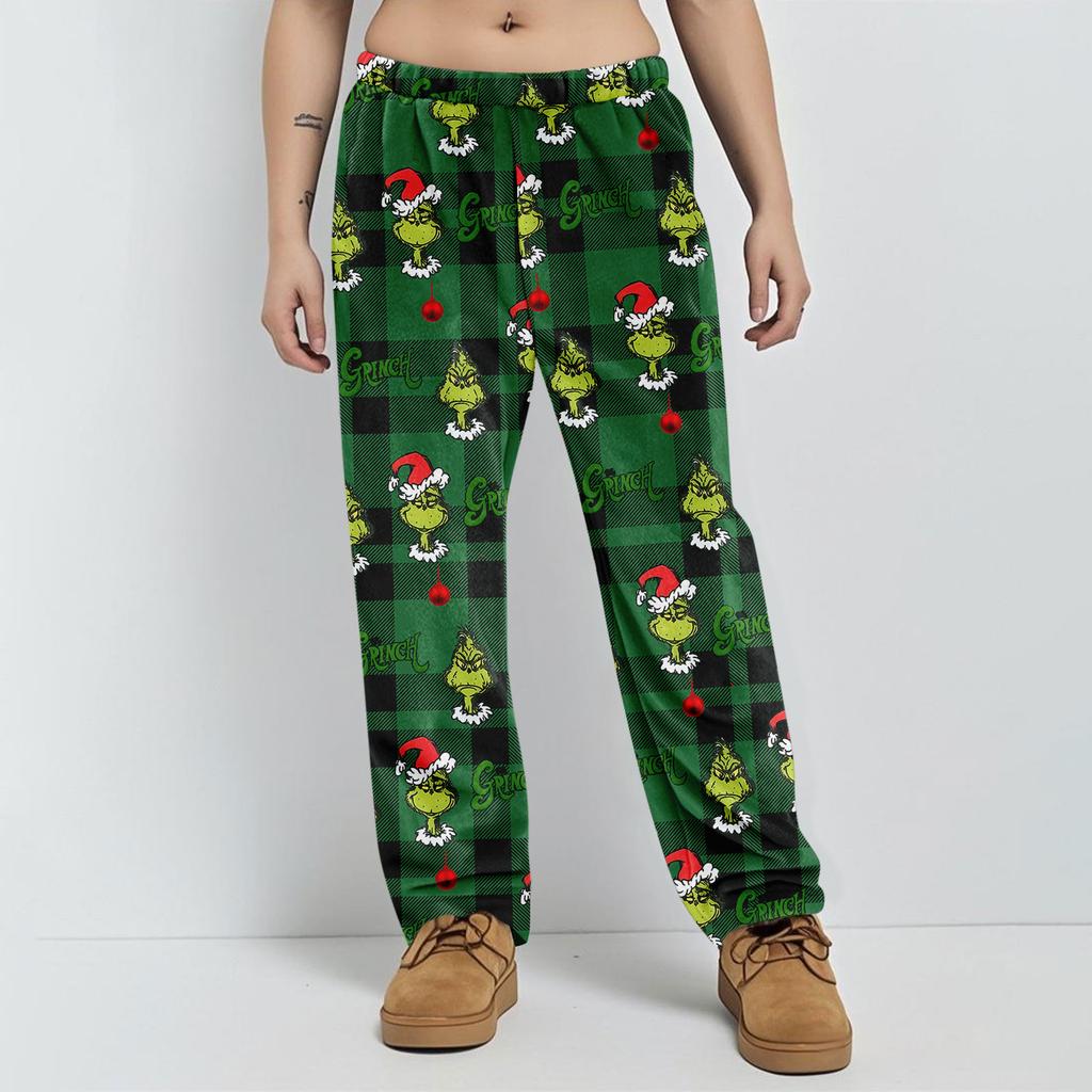Pajama Pants Sleepwear Casual Drawstring Elastic Waist Pants Comfy Straight Yoga Loose Trousers
