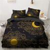 3D Black Bedding Set Pillowcase King Queen Full Single 200X200 Bed Linen Gold Design 3D Printed Duvet Cover Set For Teens Women