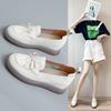 Женские туфли из коровьей кожи, маленькие белые туфли, весенне-летние новые повседневные спортивные туфли на платформе, туфли на маффиновой подошве, с внутренней высотой, женская обувь