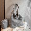 Lazy Style Women's Wool Fabric Large Capacity Korean New Autumn/winter Shopping Shoulder Bag