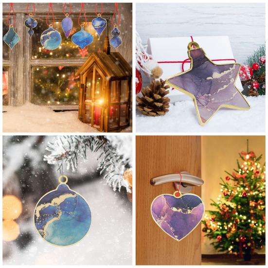 2 шт., рождественские формы из смолы, богатые узоры, недеформирующиеся, легко снимаются, создают потрясающие украшения, подарки, рождественские формы для подвесок, сделай сам, поделки из смолы