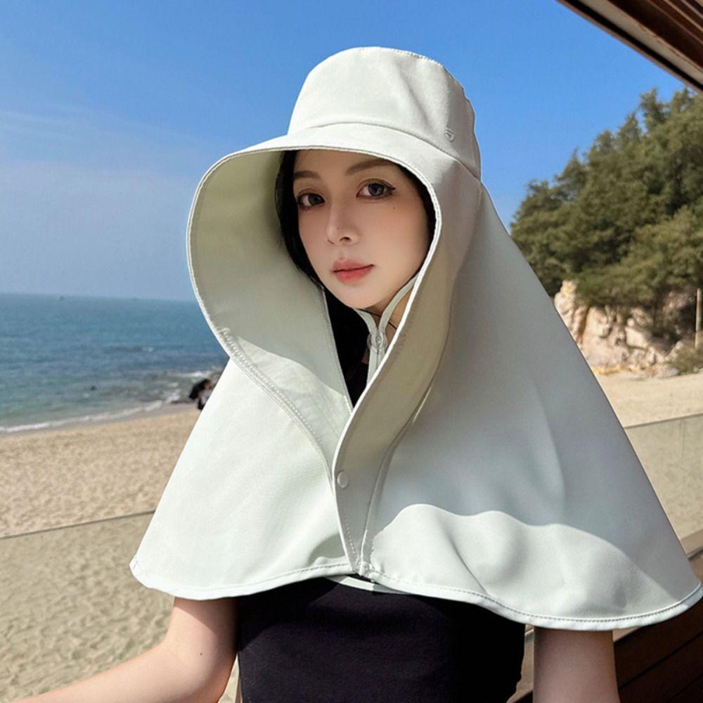 Wide-Brimmed Shawl Fisherman Hat Sunscreen Mask Hat Simple Picking Tea Hat Summer