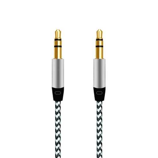 1m Braided 3.5mm AUX Male To Male Stereo Audio Adapter Cable for PC DVD Speaker