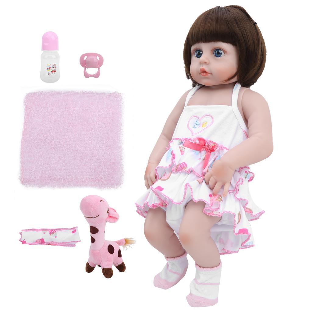 19-дюймовая Симпатичная Кукла-Реборн, Виниловая Детская Ролевая Игровая Кукла, Подарочная Игрушка, Голубые Глаза