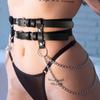 Ремень-портупея с цепями готический цепь кожаный ремень Аксессуары для вечеринки свидания Корсет кожаный ремень с цепью