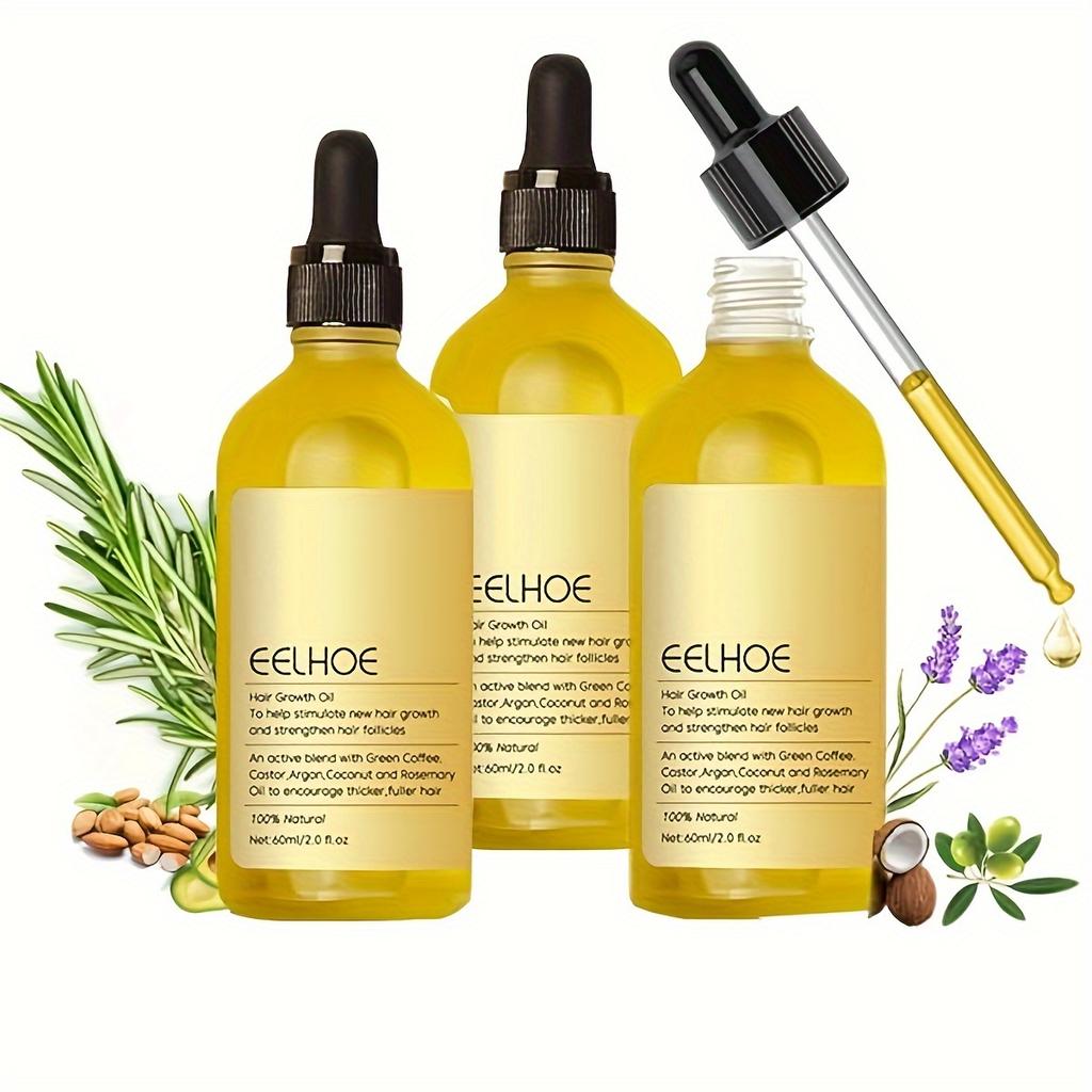 Plant Extract Hair Growth Oil for Dry Damaged Hair and Growth, 60ml 3pcs