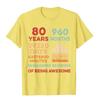 Винтажные подарки на 80-й день рождения 80-летняя 960-месячная футболка Camisa Cotton Man Tees Уникальные оптовые футболки