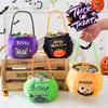 Тканевые тыквенные конфетные ведерки Trick or Treat, мягкие хлопковые сумки-тоут, сумка для конфет на Хэллоуин для детей