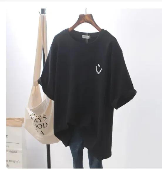 Унисекс 2024 Лето Новая Футболка Женская с Коротким Рукавом Взрывная Свободная Белая Топ Женская Футболка