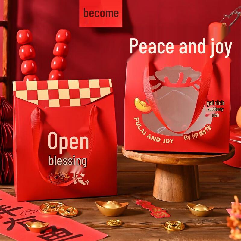 Новогодняя красная праздничная подарочная коробка