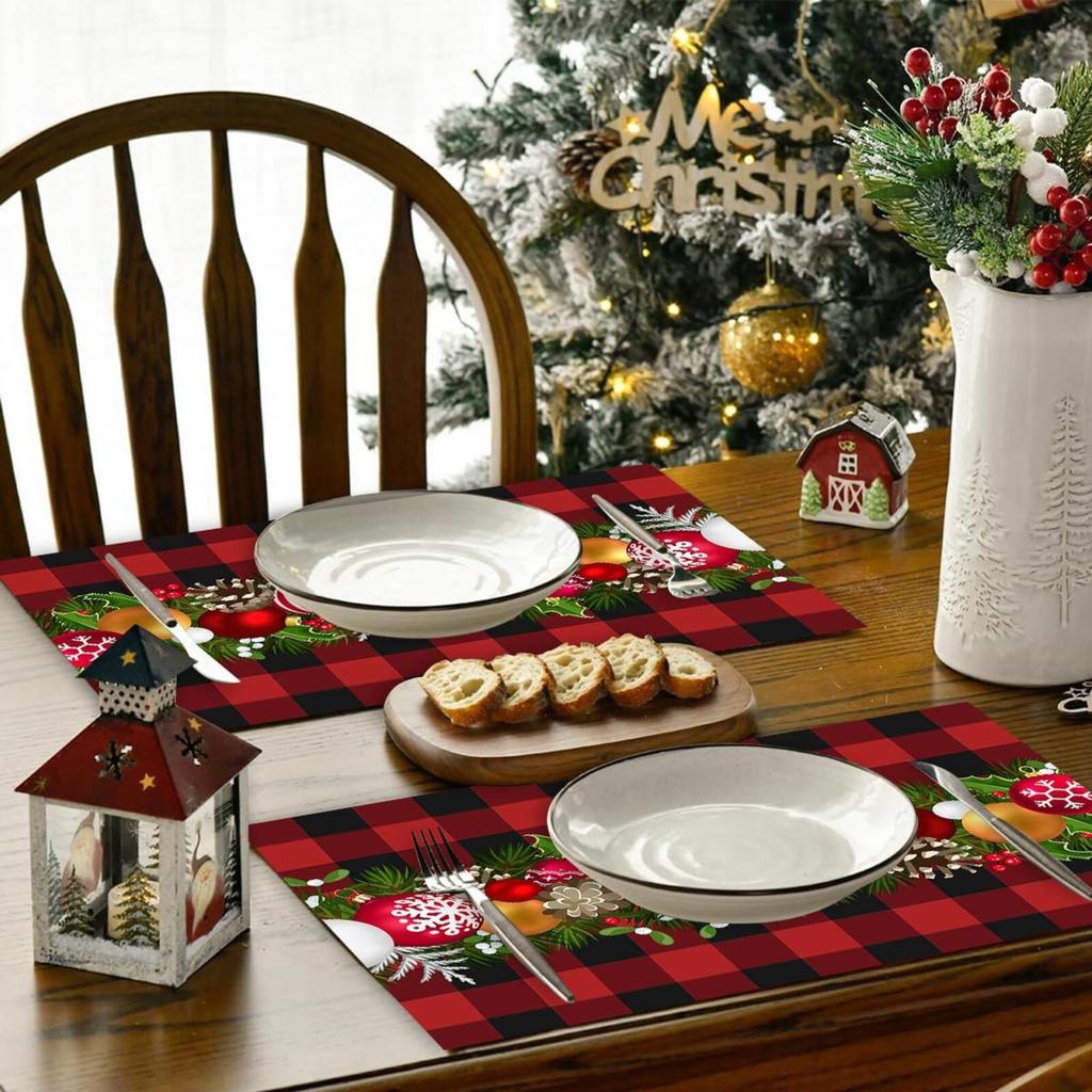 Christmas Placemats Cartoon Party Insulation Dining Table Christmas Atmosphere Placemats