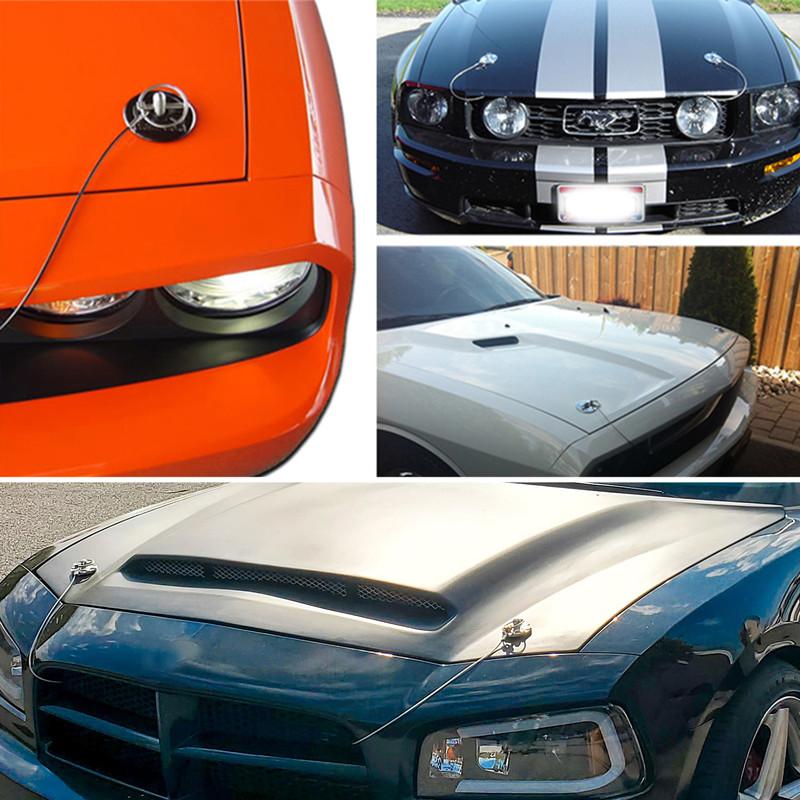 1Pair Hood Engine Bonnets Lock Car Racing Hood Pin Lock Appearance Hood P Plate Kit Locks Car Latch P CNC Aluminum Alloy