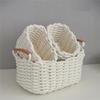 Handwoven Cotton Rope Makeup Holder Decorative Desktop Storage Basket Multipurpose Bedroom Organizer for Cosmetics