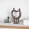 Abstract Couple Heart Statue Heart Shape Romantic Statue Desk Hand In Hand Figurines Photography Props Home Indoor Ornament For