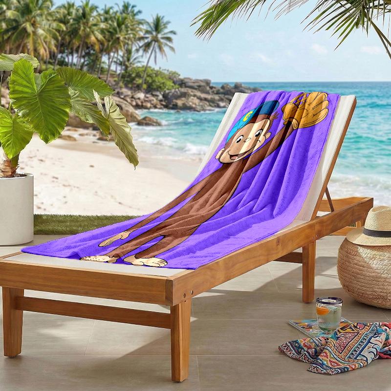 Curious George Fashion Beach Towel: Ideal for Summer Adventures Soft, absorbent and quick drying suitable for swimming and bathing