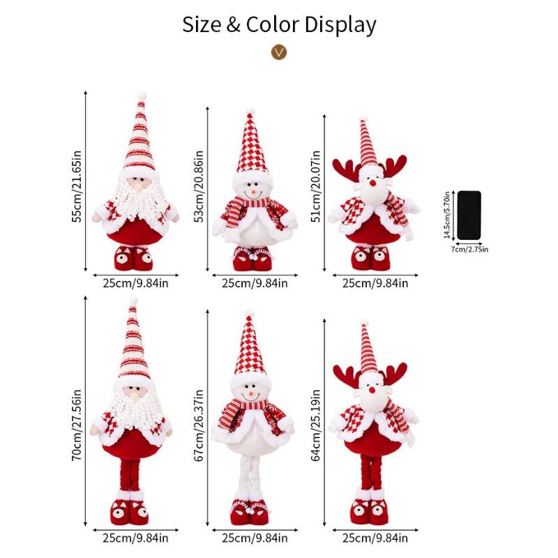 1pcs Christmas Elk Decorations Retractable Large Standing Reindeer Plush Doll Toys Christmas Tree Decor Table Ornament