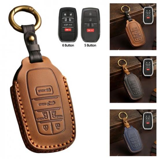 Leather Car Smart Key Fob Case Cover Bag For Toyota Sienna -