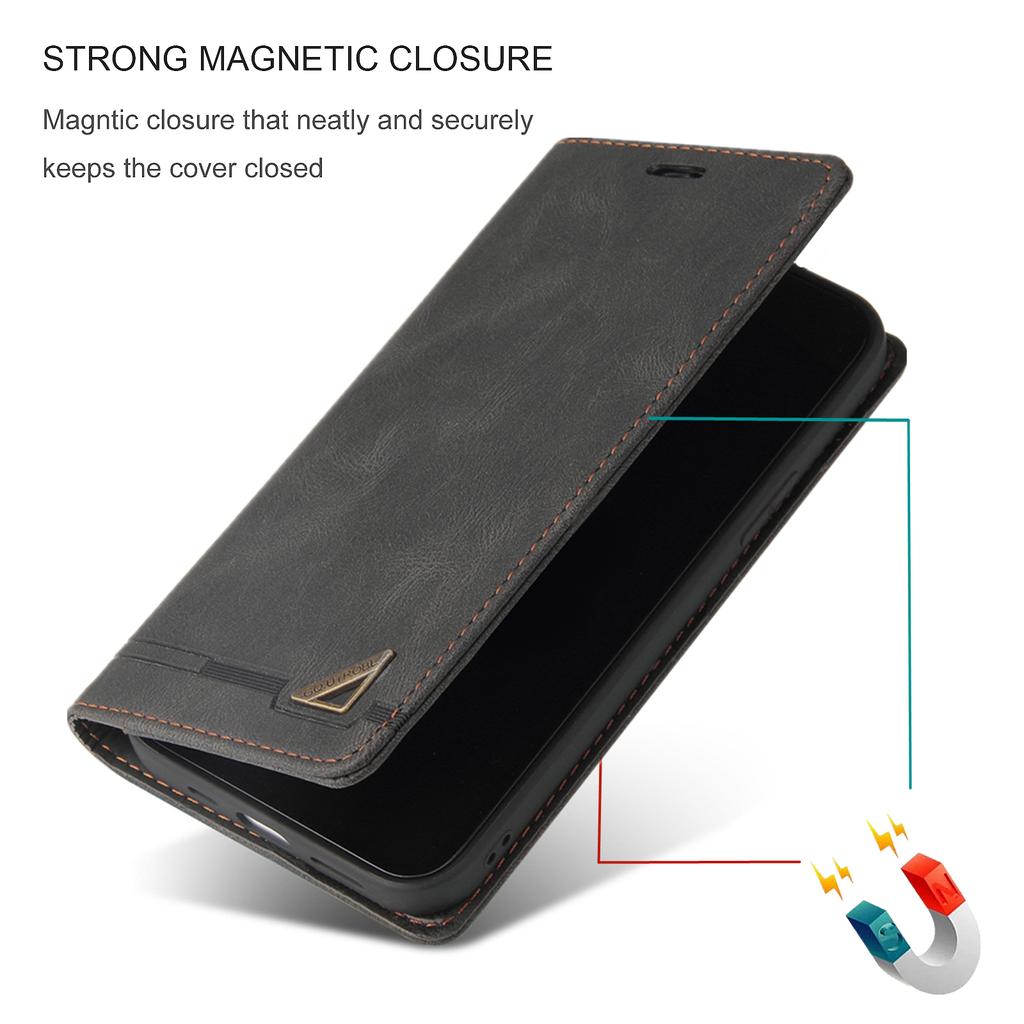 Ретро чехол-книжка для iPhone 16 15 13 14 11 12 Pro XR XS Max SE 7 8 Plus 16E Кожаный держатель Стоящий Сильный Магнитный Кошелек Чехол