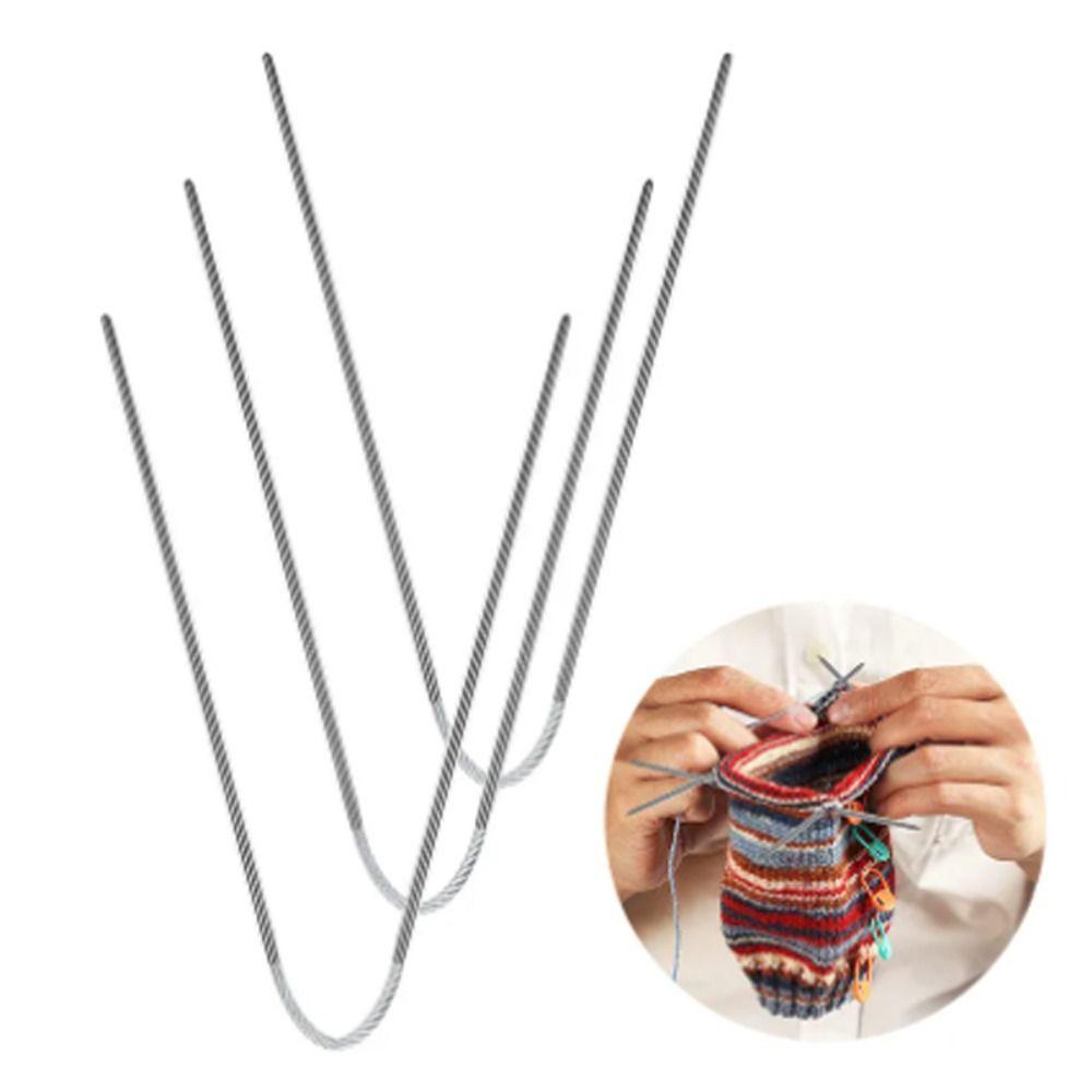 3 шт. Круговые спицы для вязания крючком, металлические петли из нержавеющей стали, спицы для вязания, ручная работа