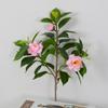 Plastic Artificial Camellia Flowers Real Touch Fake Flower  Shop Hotel Decoration