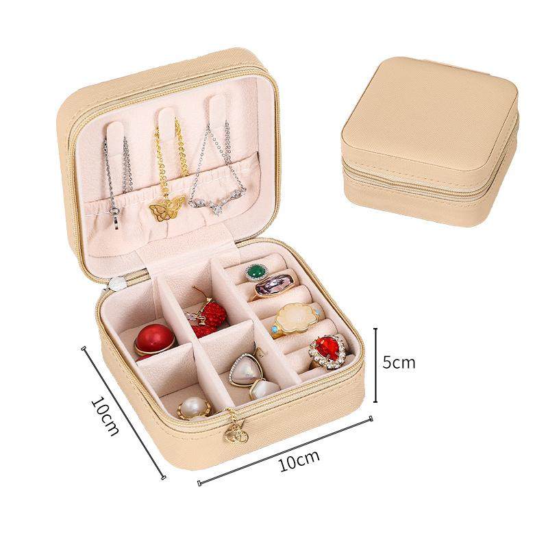 Мини-органайзер для ювелирных изделий, портативная шкатулка для ювелирных изделий, дисплей для путешествий, ювелирные изделия на молнии, серьги, ожерелье, кольца, коробки для хранения