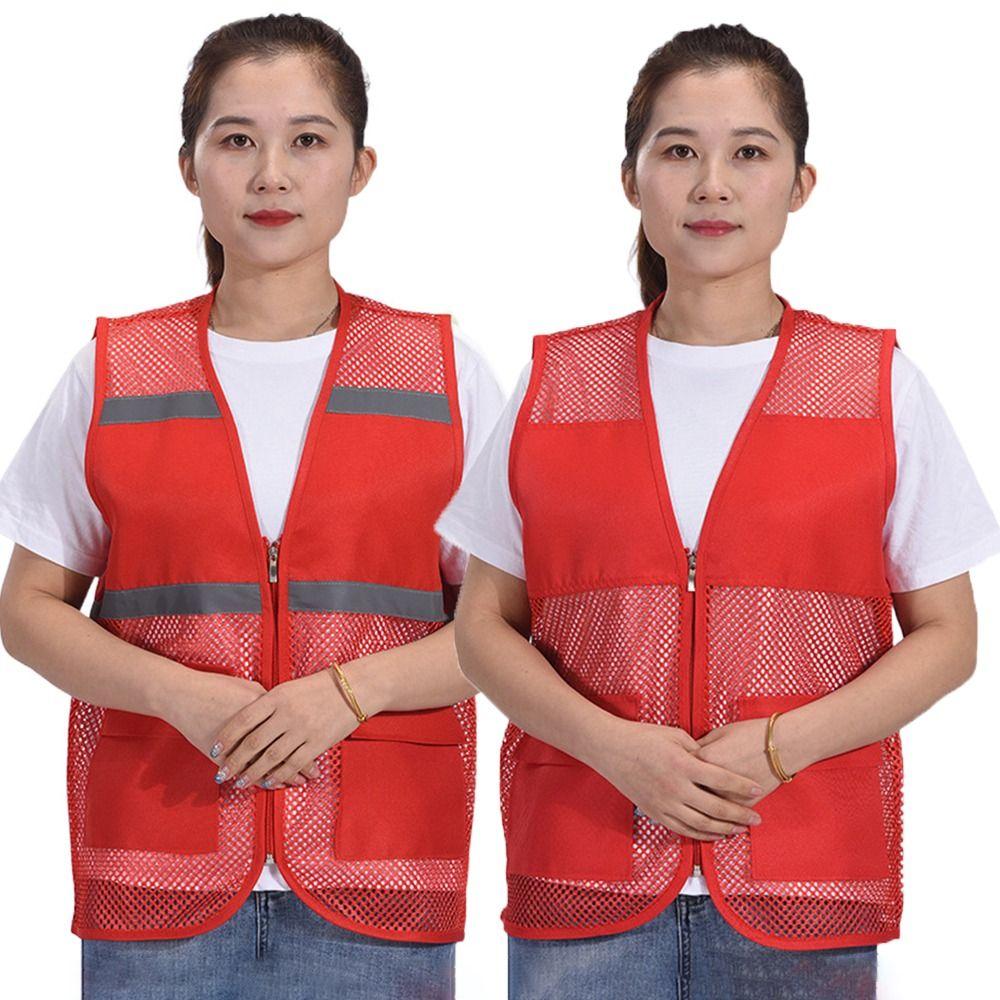 Sleeveless Style V-neck Vest Mesh See-through Vest Men Women Safety Vest Outdoor Activities