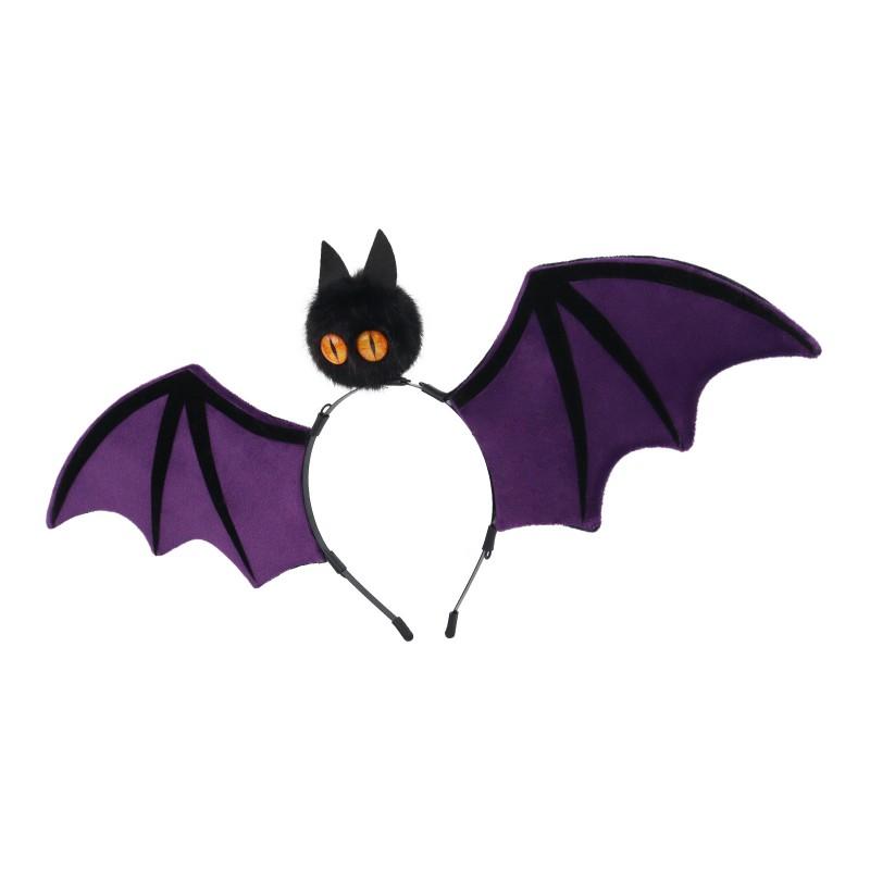 Bat Wing Headband With Animal Ears Costume Accessory Halloween Cosplay Party Unisex Felt Hair Band