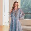 New 2025 Embroidered Abaya: Long Middle Eastern Muslim Women's Dress