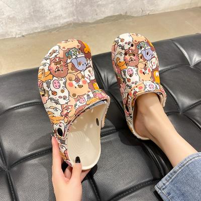 Модные тапочки Повседневные летние женские туфли Закрытый носок Платформа Сланцы Женские Пляжные шлепанцы Роскошные Плоские Сабо Модные домашние тапочки Платф