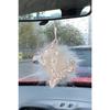 Stone Rear View Mirror Necklace Accessory With White Feather Z Letter
