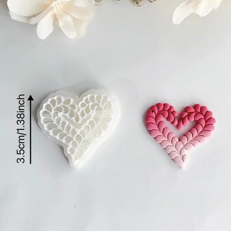 Серия «День святого Валентина» Серьги из полимерной глины в форме сердца Серьги-признания в форме сердца Ювелирные изделия Подвеска Вырубной штамп Инструменты для тиснения своими руками