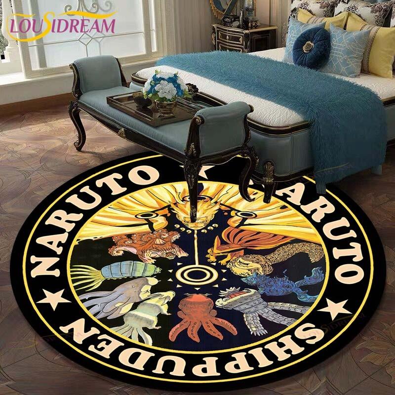 Круглый ковер с рисунком Наруто для гостиной, детский коврик, напольный коврик, коврик для ванной, ковер для спальни, коврик для детской комнаты