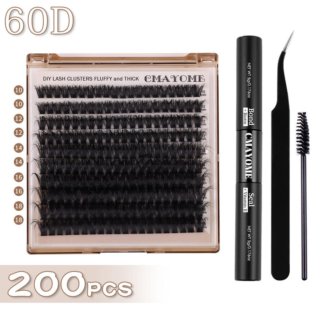 Dense D-Song Single-Cluster False Eyelashes 10-18Mm Daily Natural Curling Diy Segmented Grafting