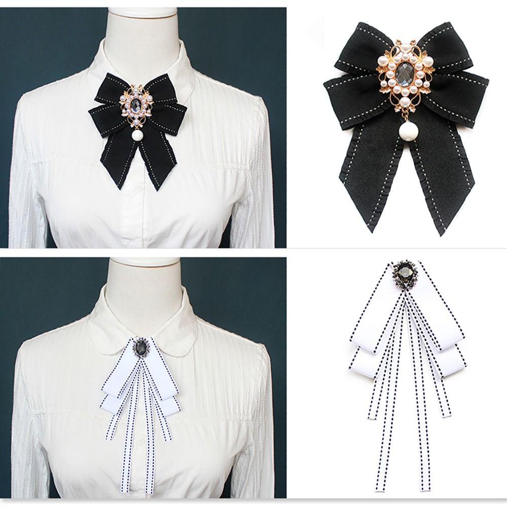 Brooch Women's JK Bow Tie Polyester Fabric Bowknot Shirt Bowtie Fashion Ribbon Bow Tie Shirt