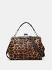 Осень 2025 Сумка-тоут с леопардовым принтом - Европейский и американский стиль с дизайном замка