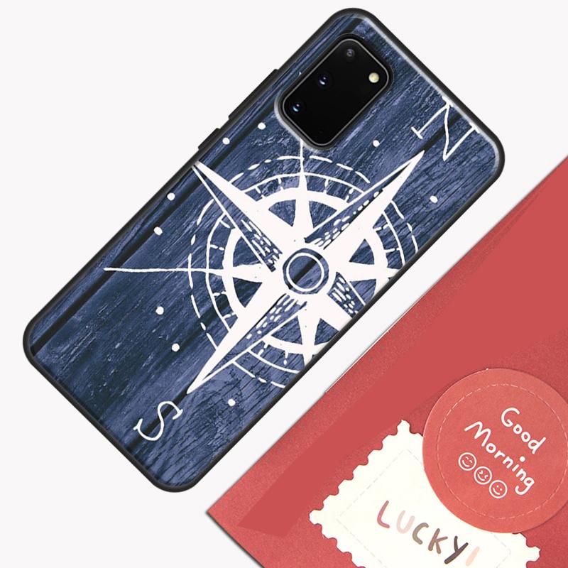 Чехол-Кейс с картой мира и компасом в морском стиле для Samsung Galaxy S22 S21 S23 Ultra Note 20 S8 S9 S10 Note 10 Plus S20 FE Задняя крышка