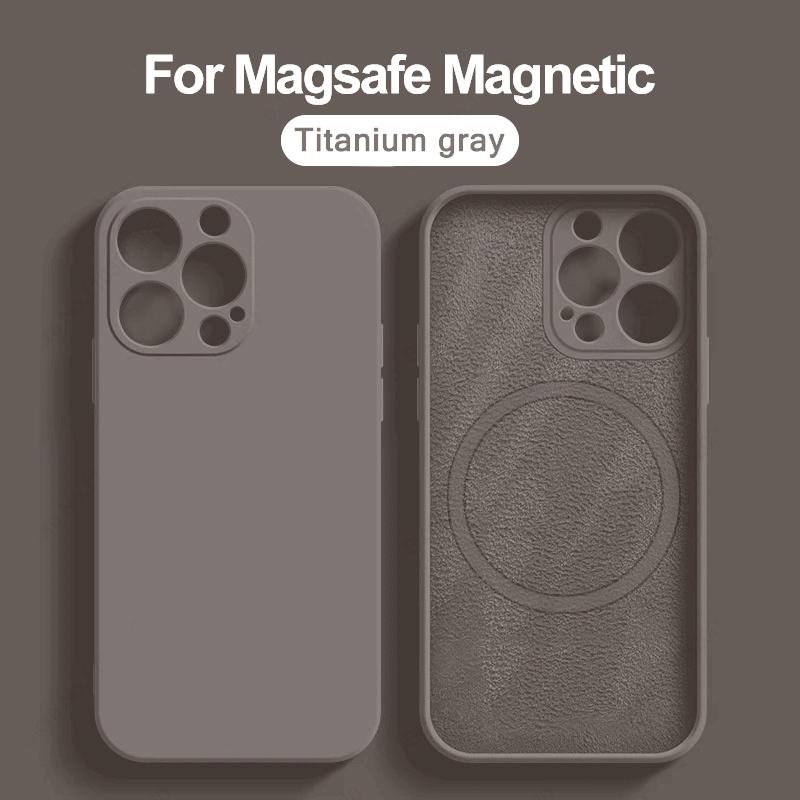 Для Magsafe Магнитный Чехол Для 16 15 14 13 12 11 Pro Max 16 Plus Жидкий Силикон Беспроводная Зарядка Чехол Аксессуары для Телефона