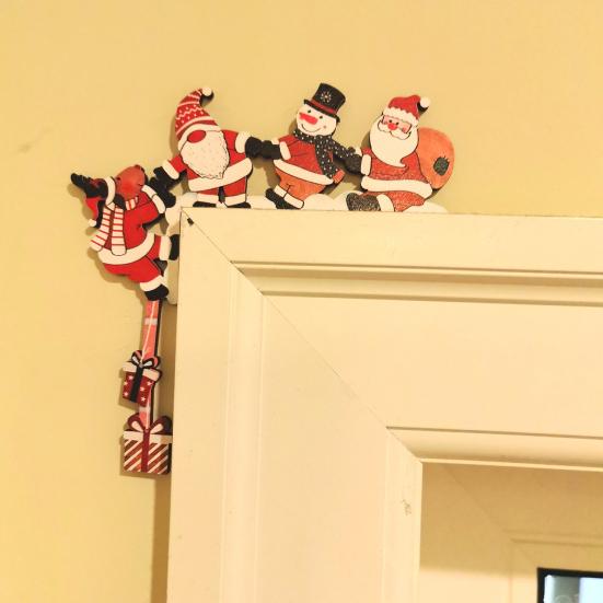 Рождественский Топ для Двери Деревянный Декор Угла Двери Снеговик Олень Санта Знак для Дома Вечеринки Украшение Дверного Проема
