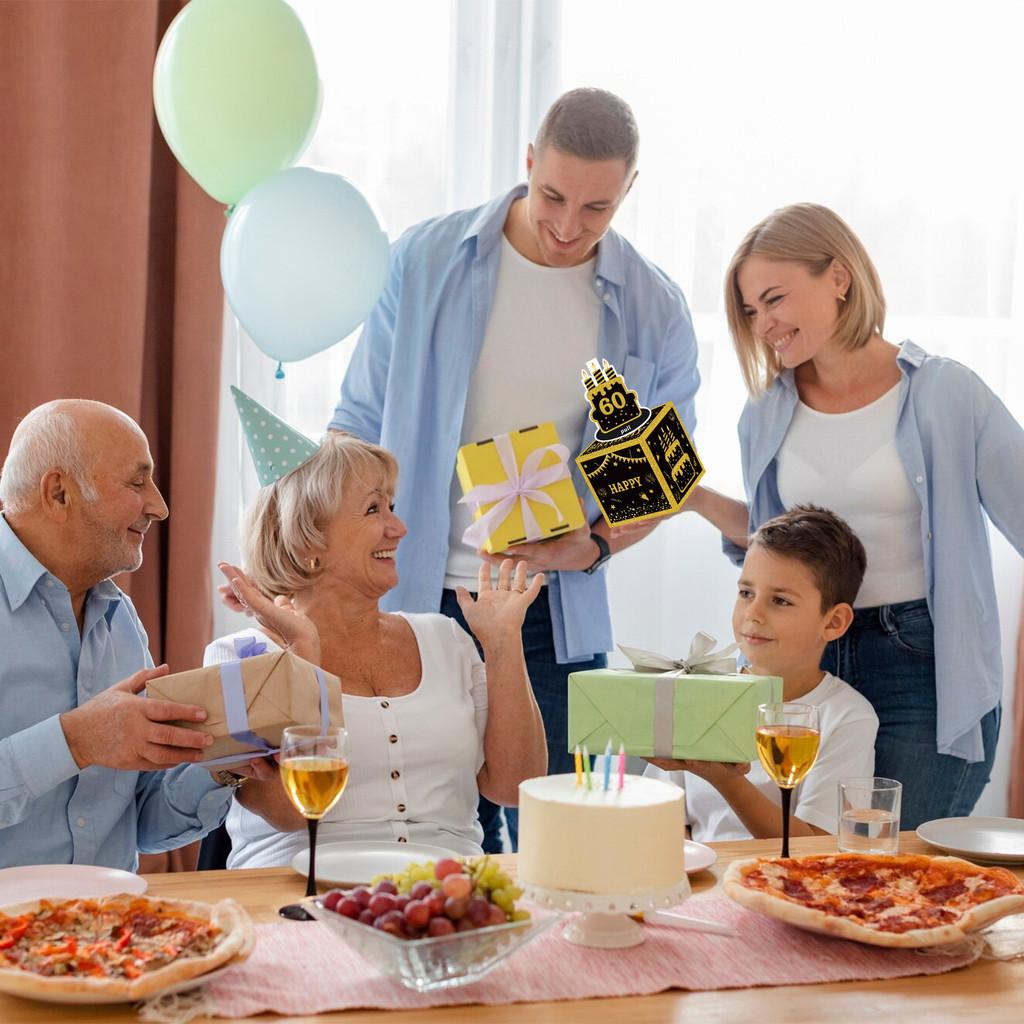 Черно-золотая коробка для денег на день рождения для украшения вечеринки и дарения подарков