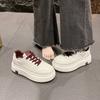 Niche Platform Leather White Shoes Women's 2025 Spring New Ins Versatile Sports Shoes Small Casual Board Shoes