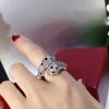 Double Leopard Opening Diamond Ring, Two Tone Anti Allergic Material, Birthday Gift, Free Shipping, Daily Outfit, Sweet and Romantic