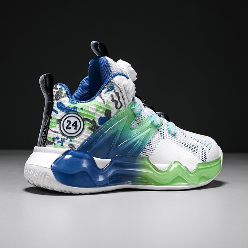 Детская обувь Кроссовки для баскетбола для мальчиков с сетчатой поверхностью, дышащие, износостойкие, нескользящие, с пружинящей спиной, спортивные кроссовки для бега