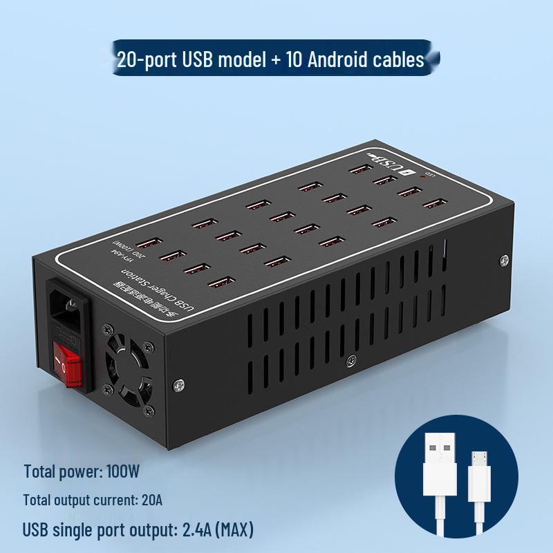 Многопортовое USB-быстрое зарядное устройство: Умная настольная зарядная станция для нескольких устройств